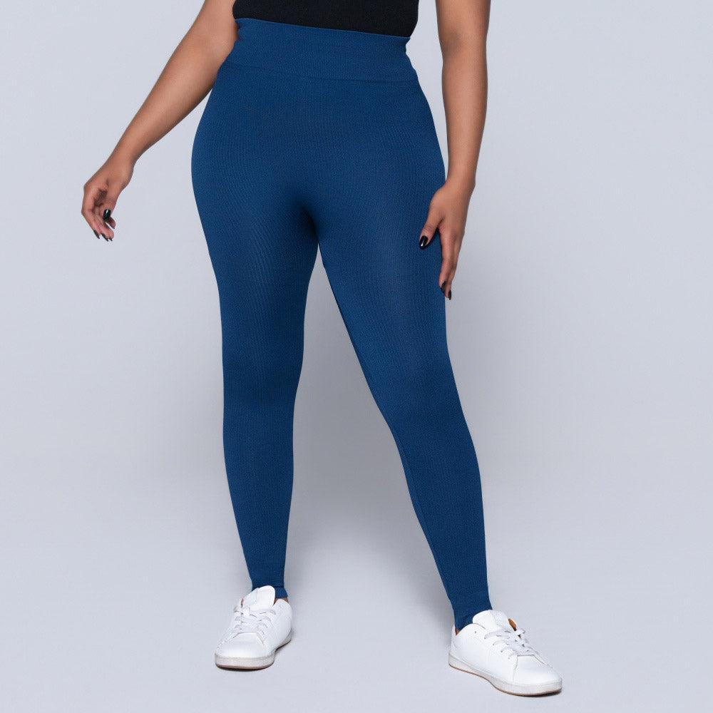 Royal Blue Ribbed Gym Leggings