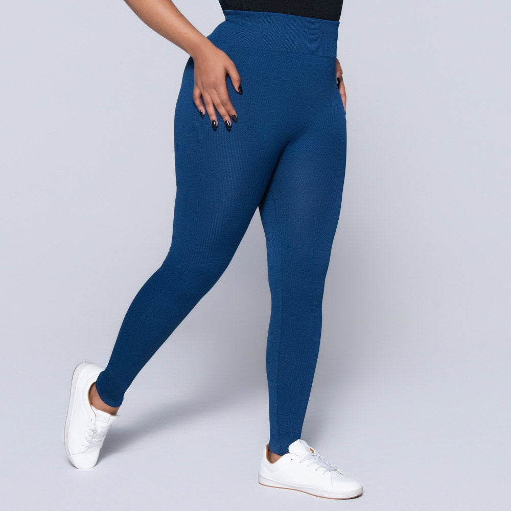 Royal Blue Ribbed Gym Leggings
