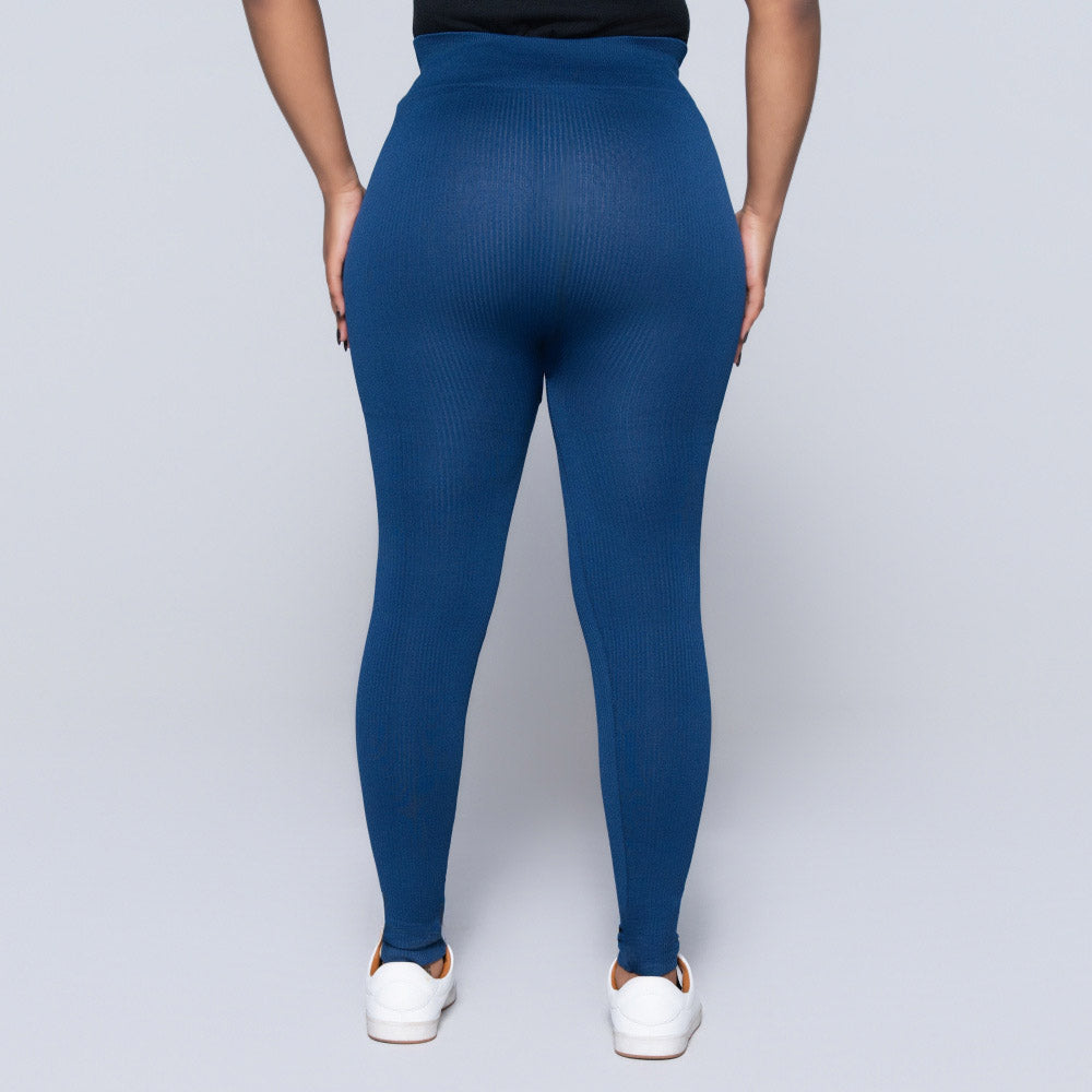Royal Blue Ribbed Gym Leggings