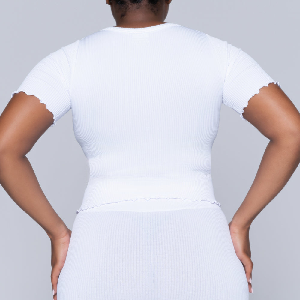 Frill Edit White Gym Top