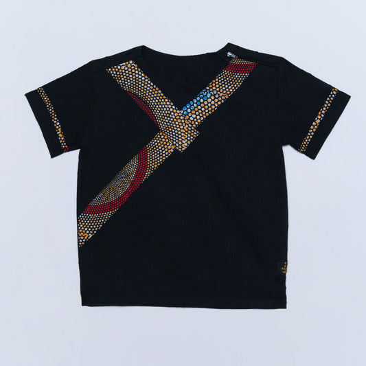 Boys Black Wax Ethnic Print Top