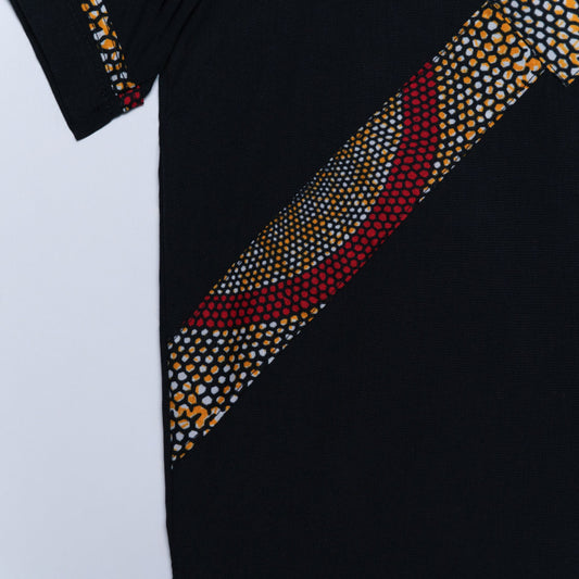 Boys Black Wax Ethnic Print Top