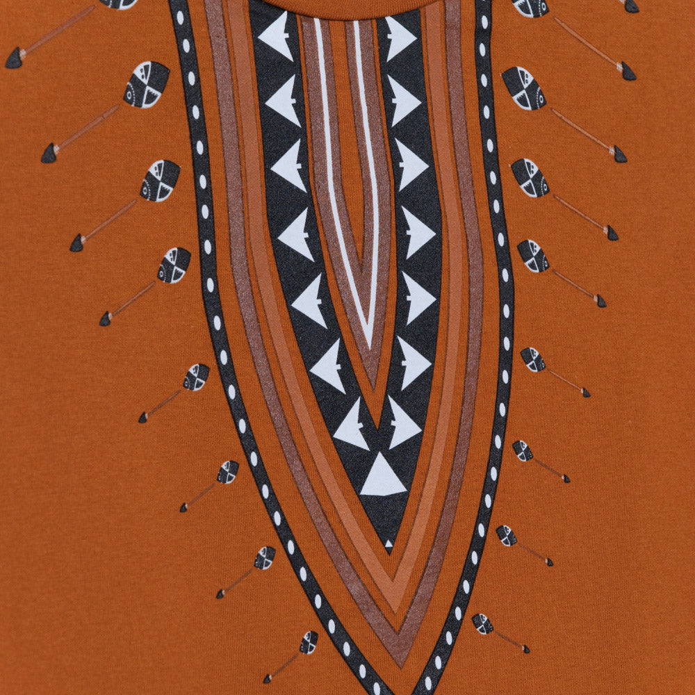 Boys Mustard Ethnic Print Top