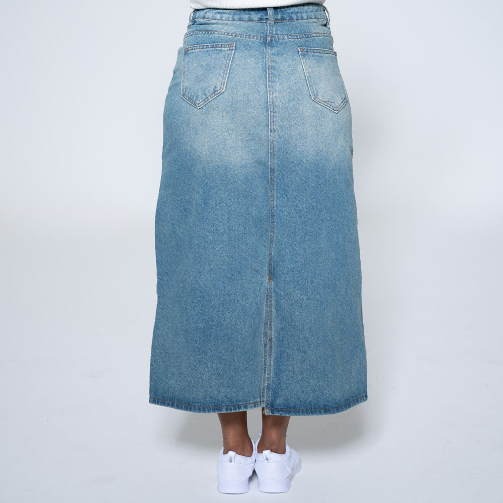 Tea Stain Denim Skirt