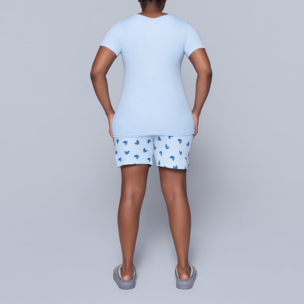 Blue Cuddles Edit Shorty Pyjamas Set