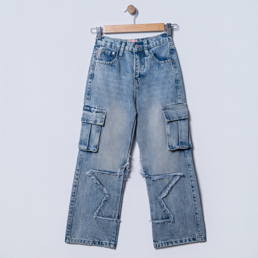 Girls Star Edit Cargo Jeans