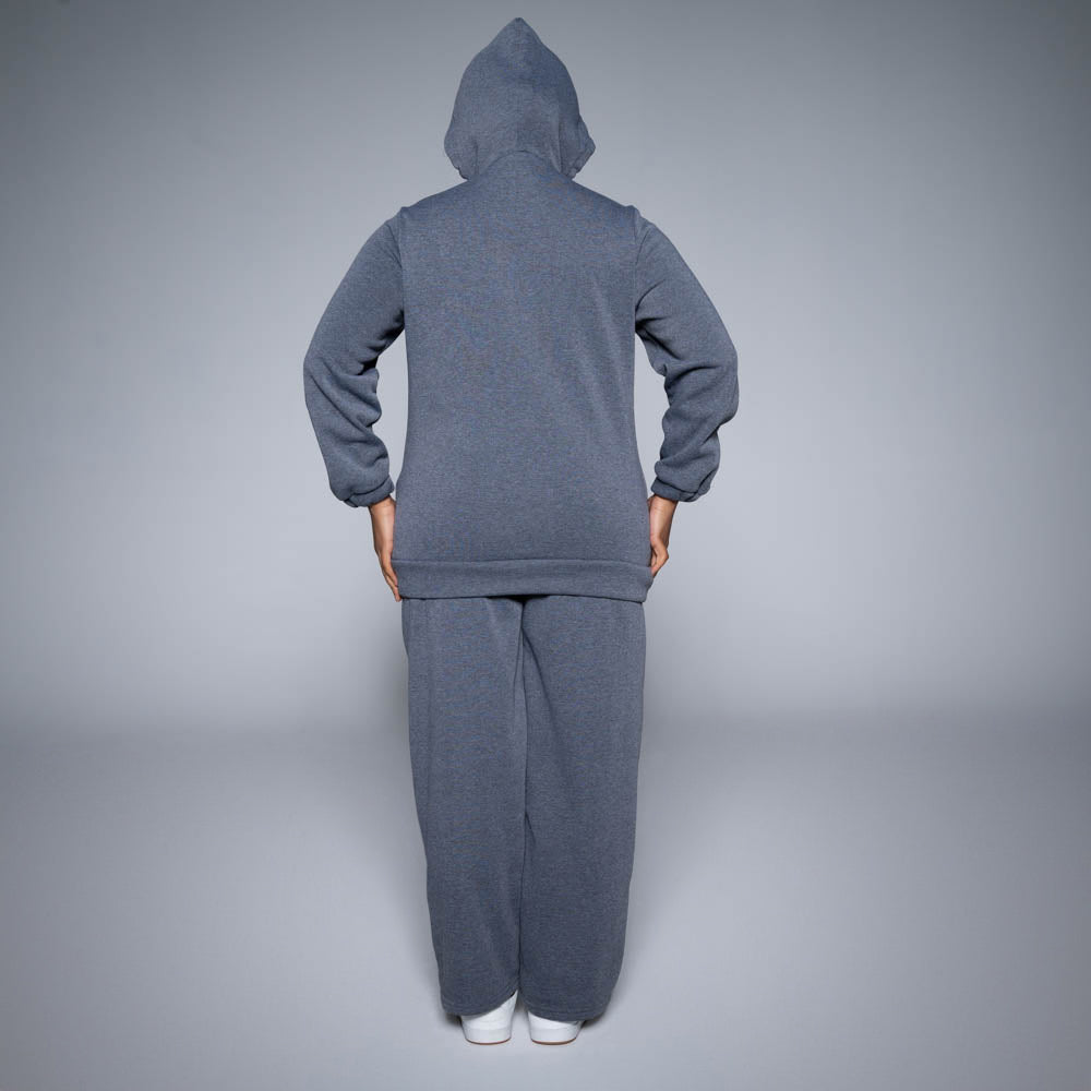 Plus Size Charcoal Hooded Top