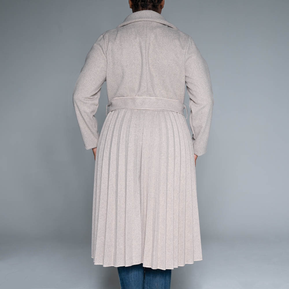 Pleated Melton Plus Size Jacket