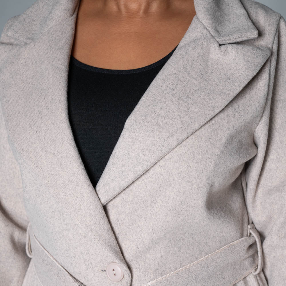Pleated Melton Plus Size Jacket