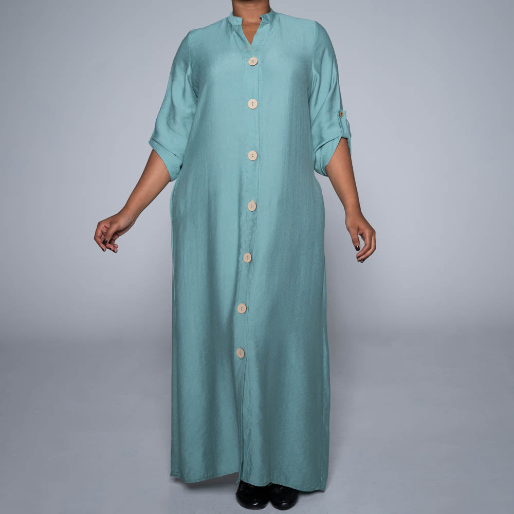 Sage Button Down Front Tunic
