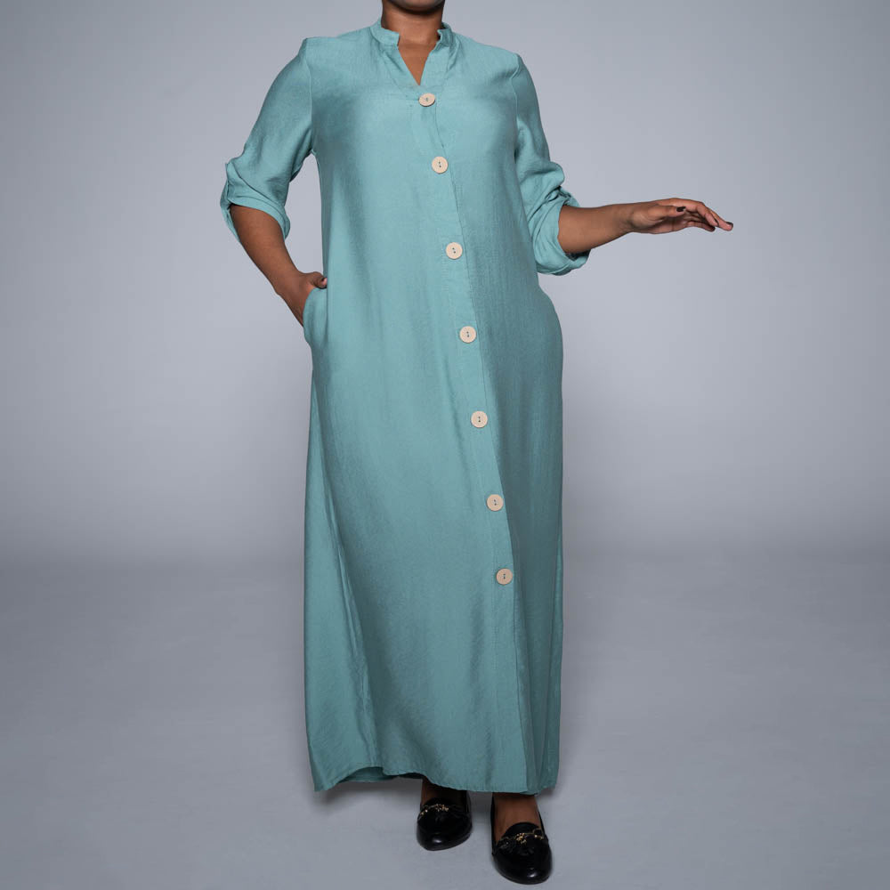 Sage Button Down Front Tunic