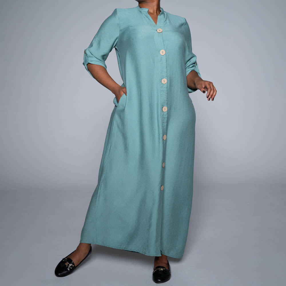 Sage Button Down Front Tunic