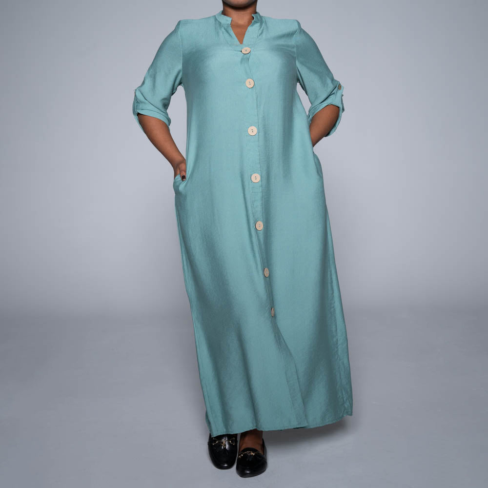 Sage Button Down Front Tunic