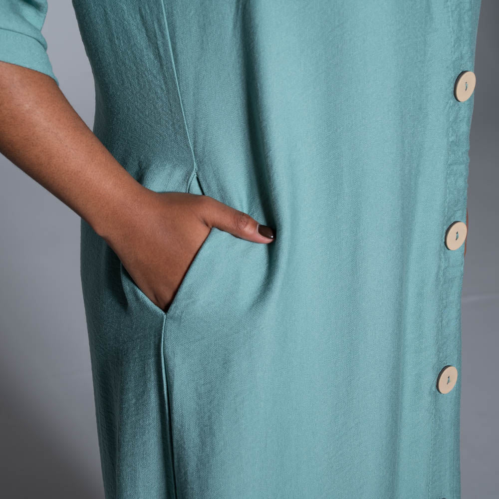 Sage Button Down Front Tunic
