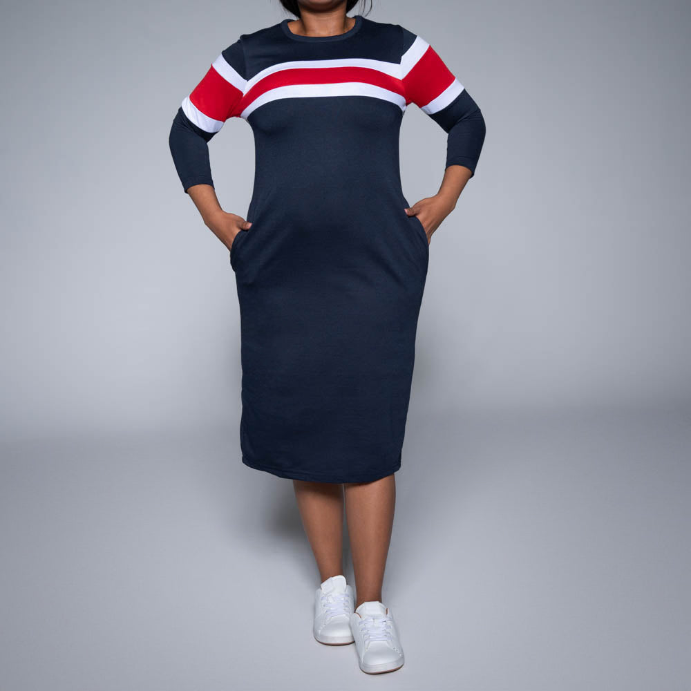 Plus Size Colour Block Dress