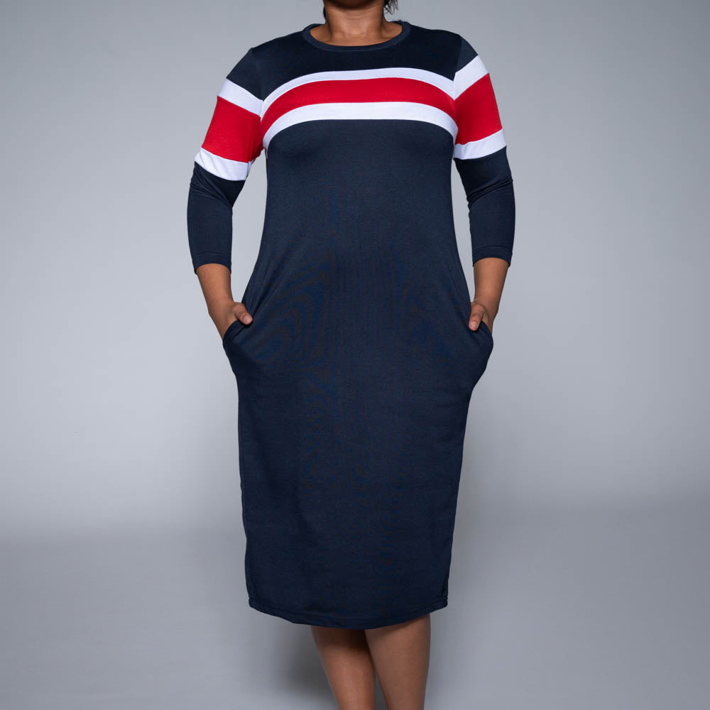 Plus Size Colour Block Dress
