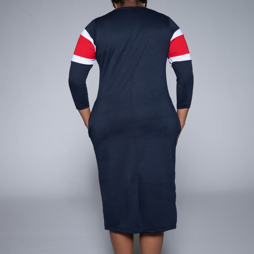 Plus Size Colour Block Dress
