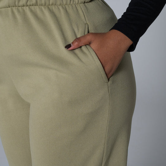 Olive Plus Size Spun Poly Track Pants