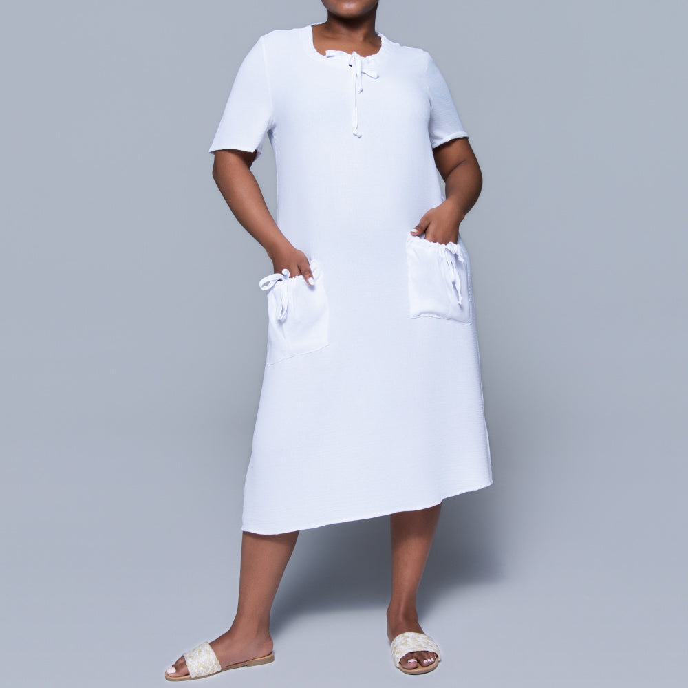 Plus Size Optical White Airflow Tunic
