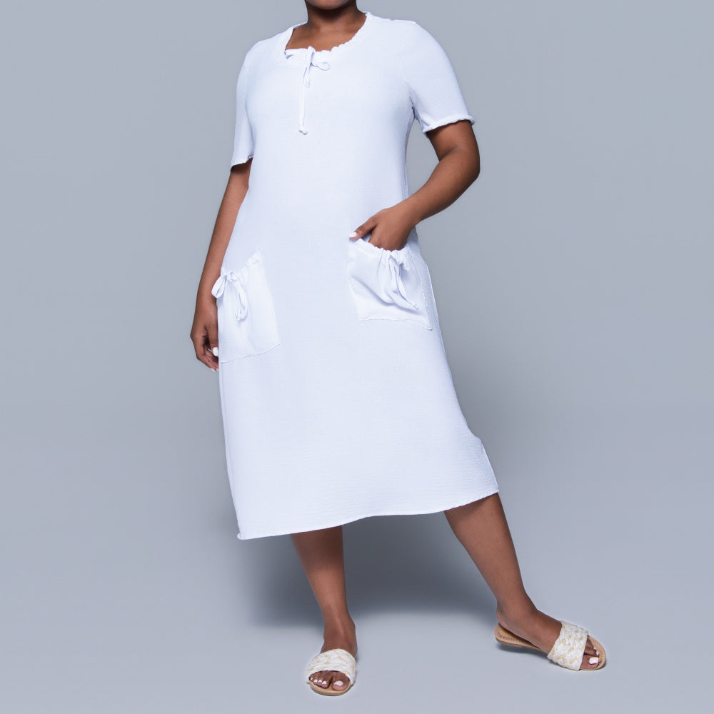 Plus Size Optical White Airflow Tunic