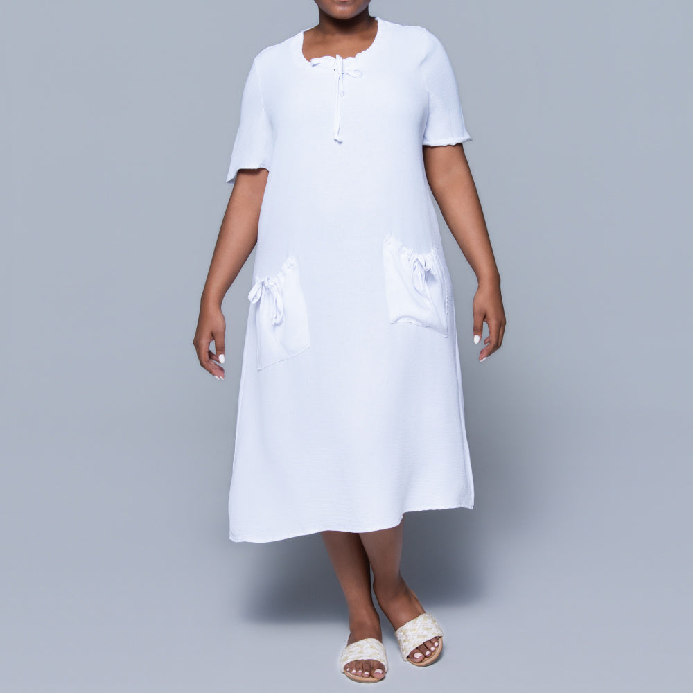 Plus Size Optical White Airflow Tunic