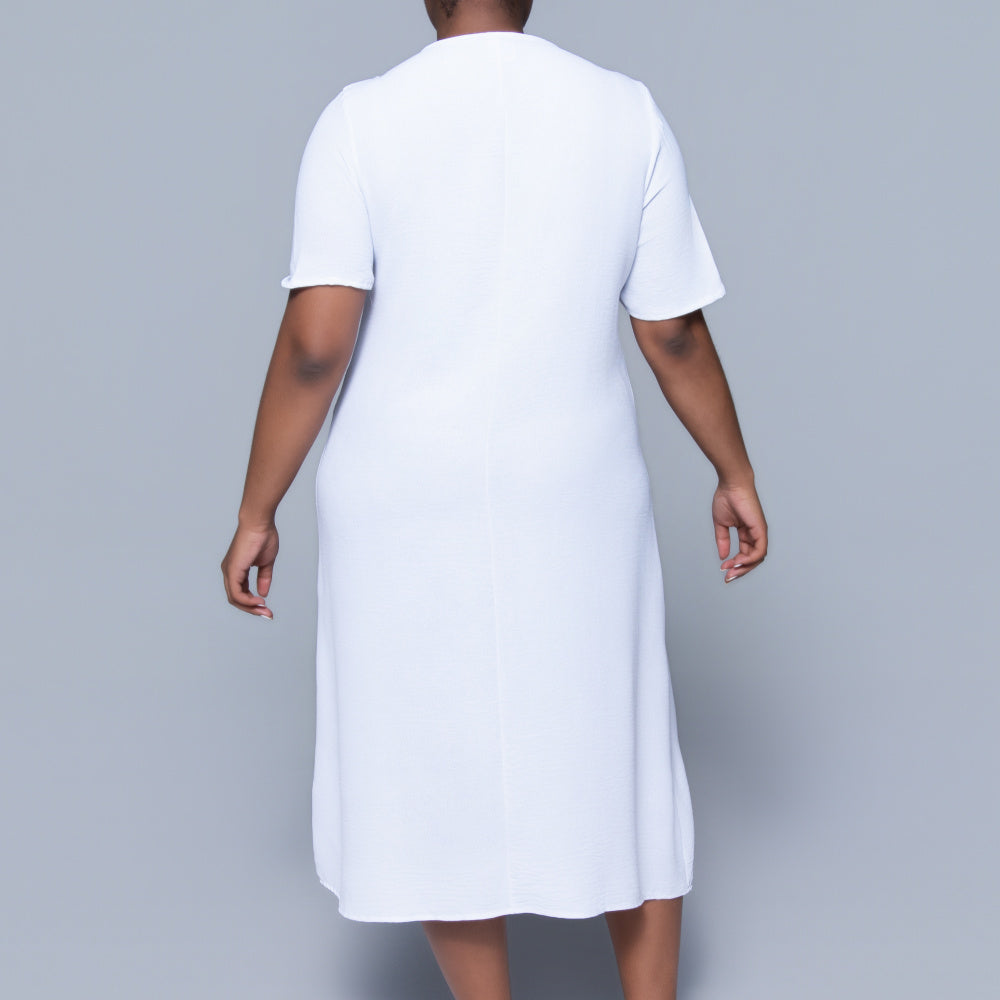 Plus Size Optical White Airflow Tunic
