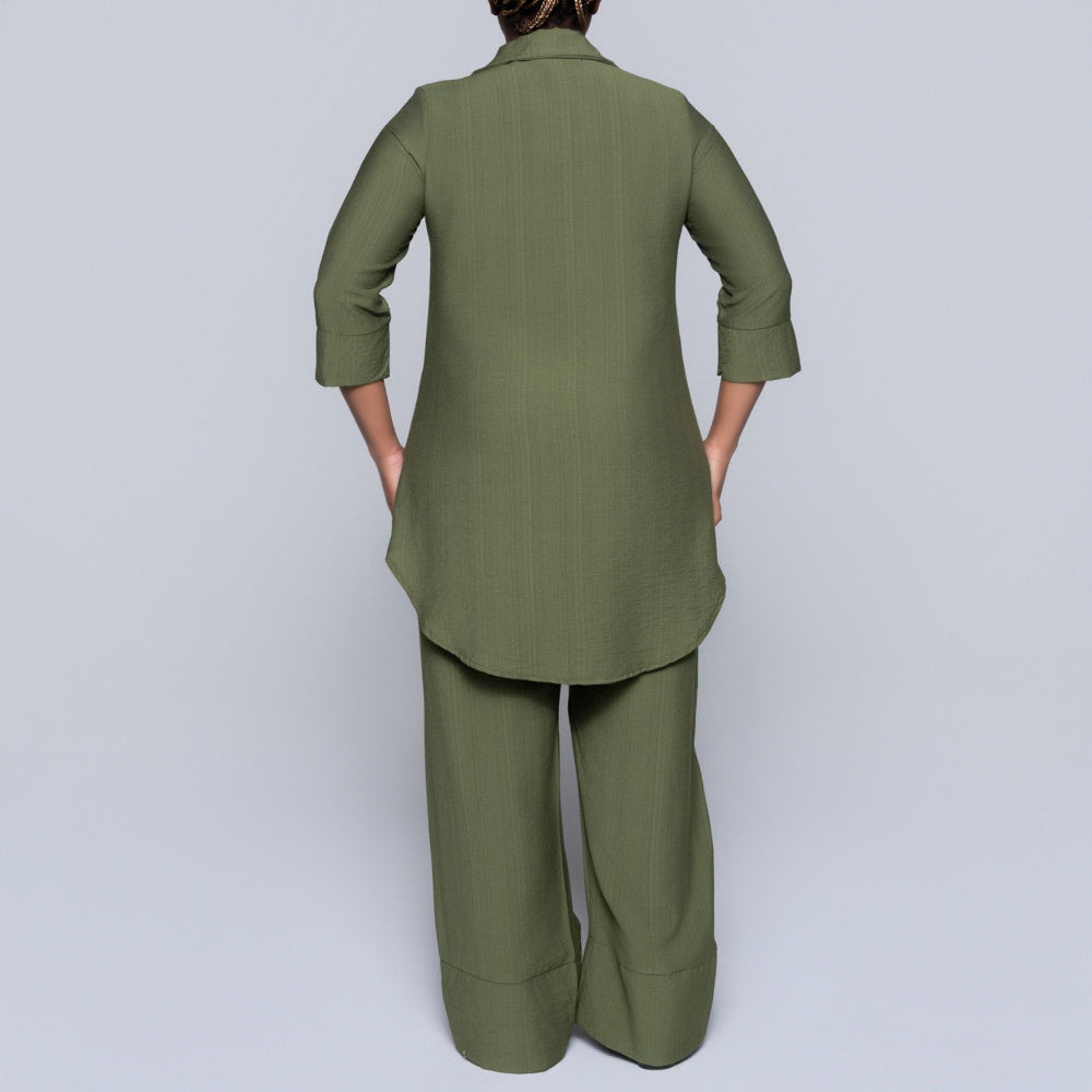 Plus Size Olive Button Down Top