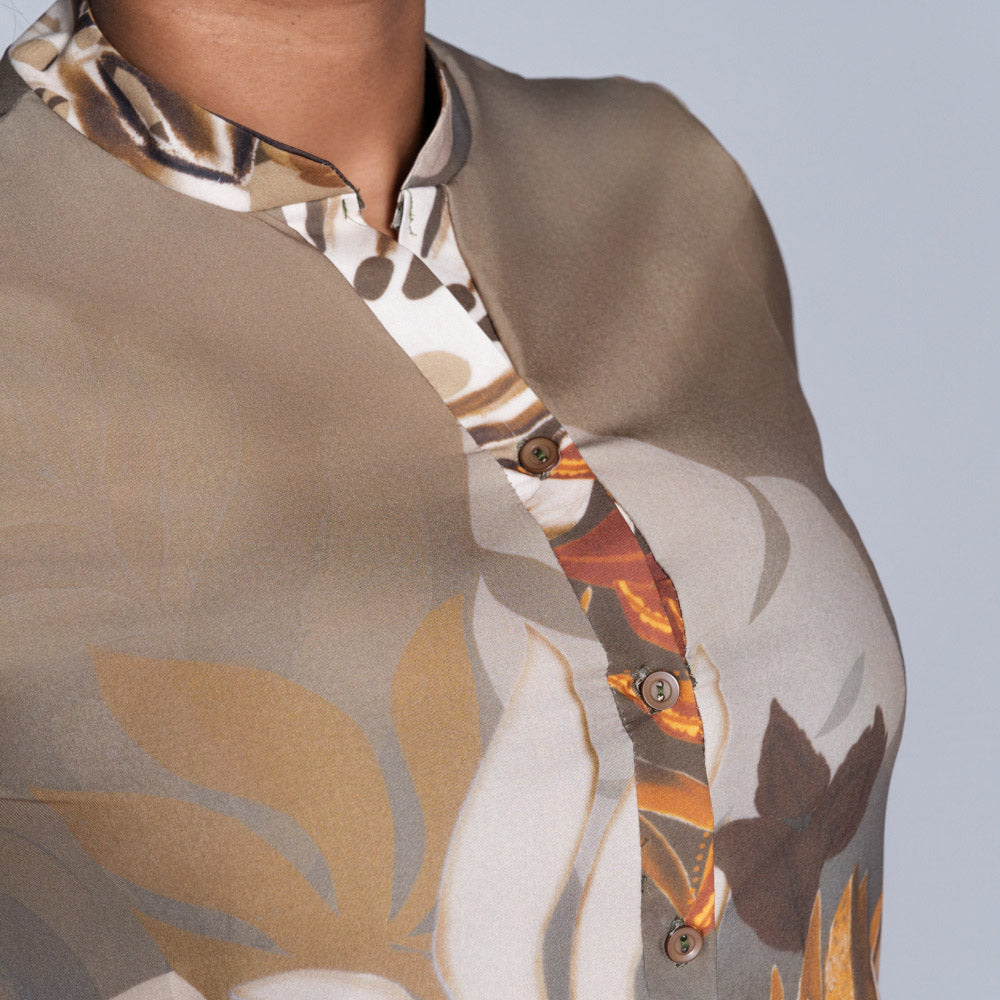 Plus Size Olive Printed Tunic
