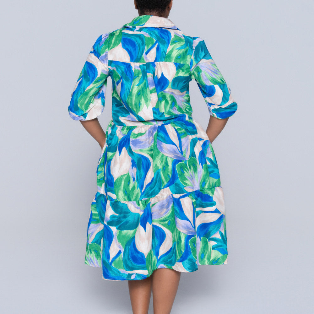 Plus Size Printed Tiered Tunic