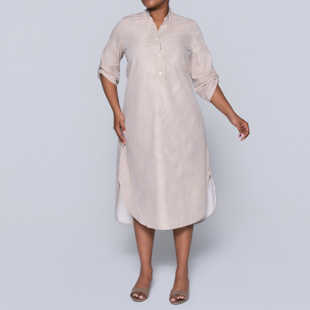 Mocca Plus Size Cotton Striped Tunic