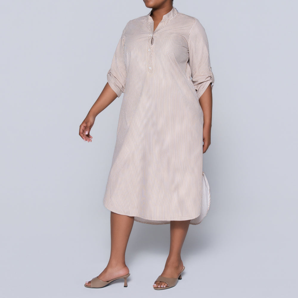 Mocca Plus Size Cotton Striped Tunic