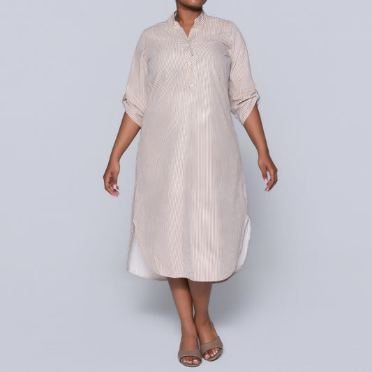 Mocca Plus Size Cotton Striped Tunic