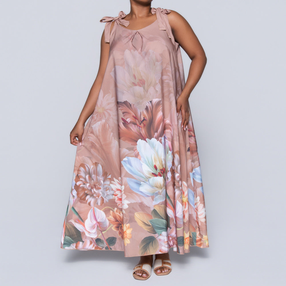 Plus Size Border Print Dress