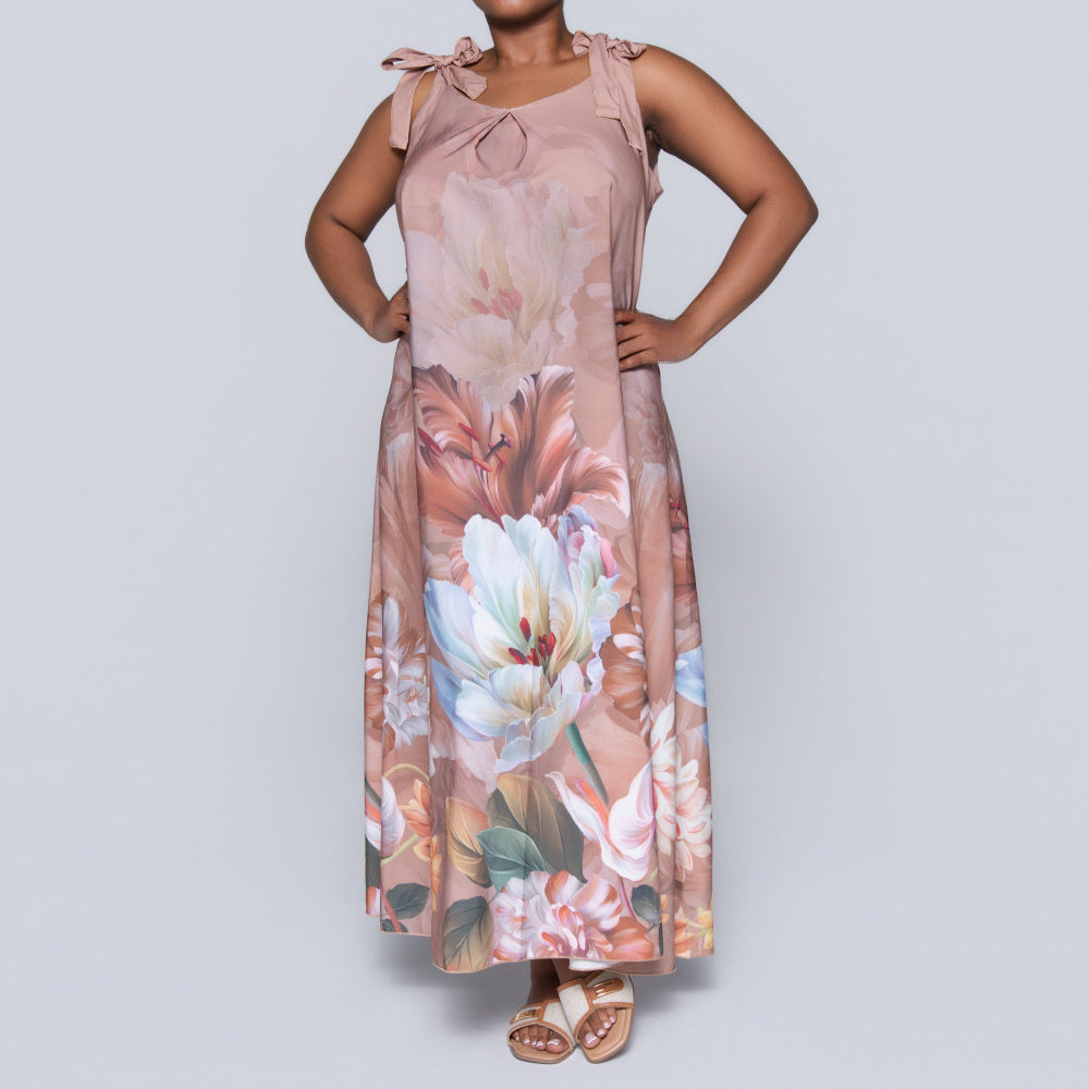 Plus Size Border Print Dress