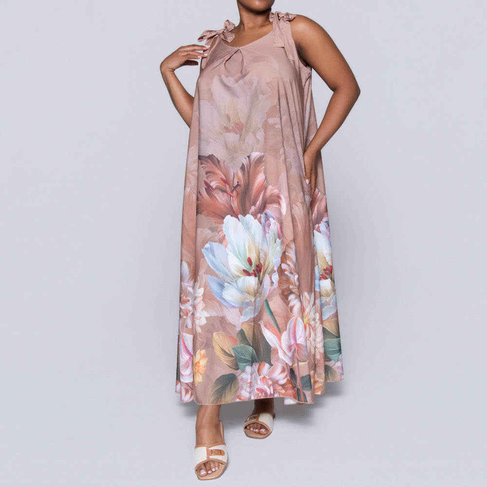 Plus Size Border Print Dress