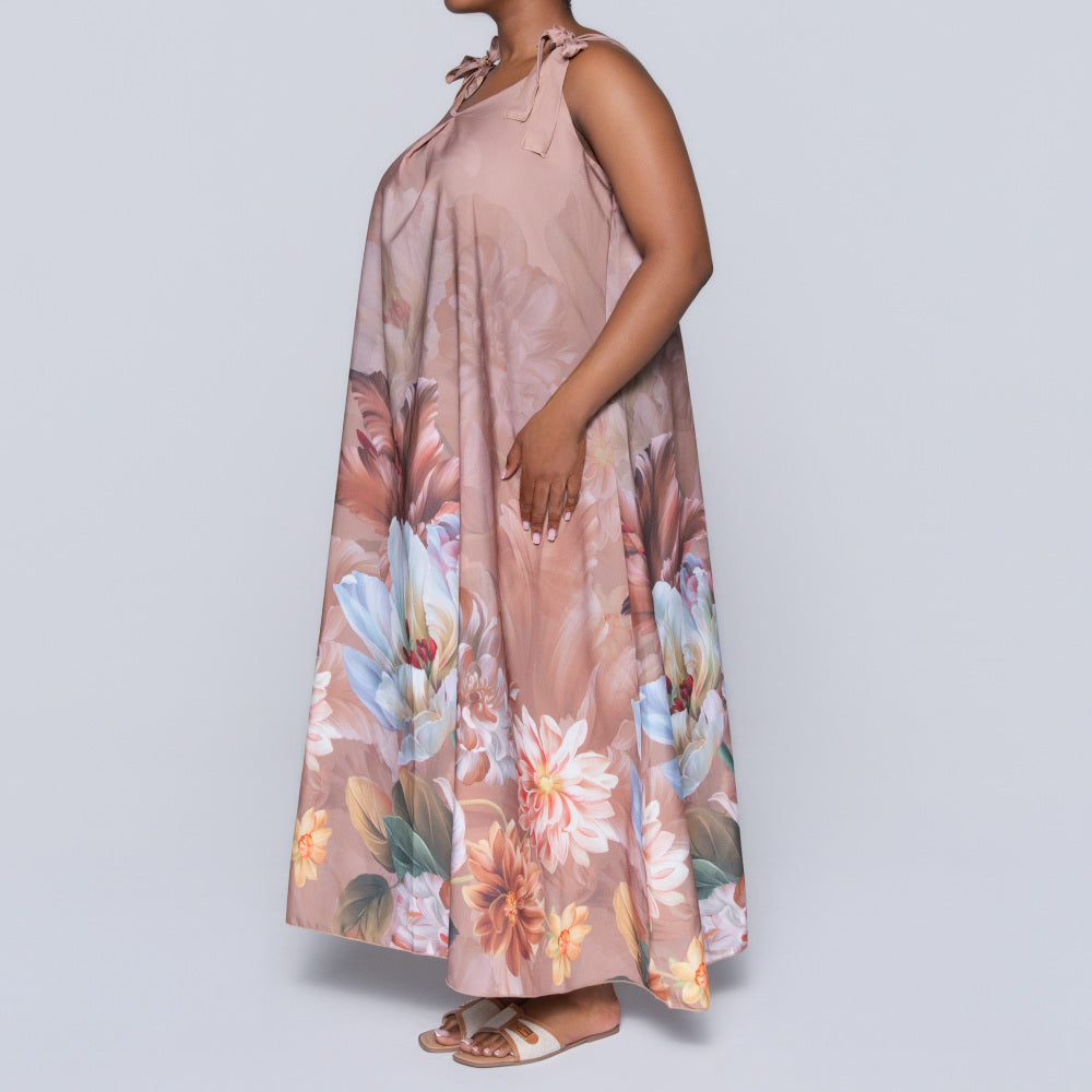 Plus Size Border Print Dress