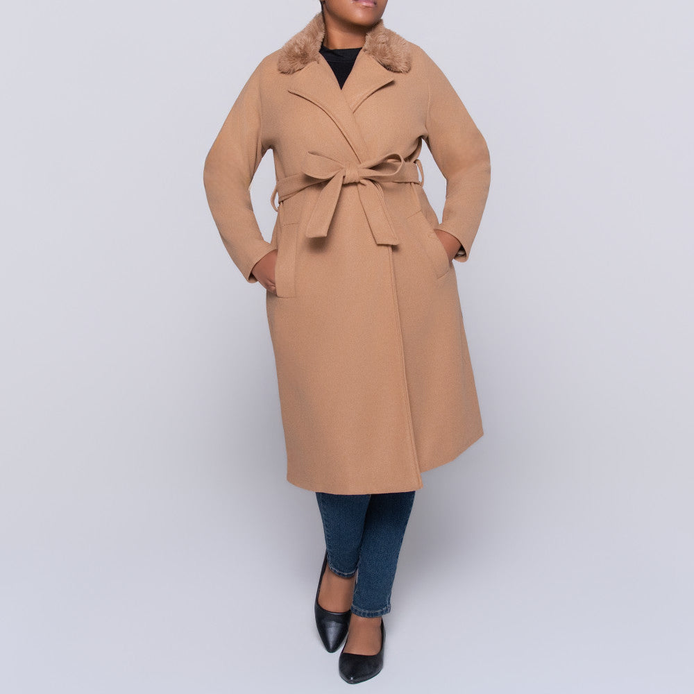 Camel Plus Size Fur Edit Melton Jacket – Fashion World ZA