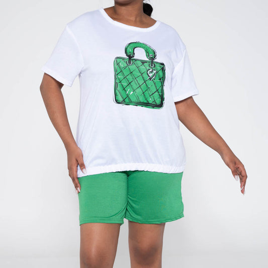 Apple Ladies Top And Shorts Set