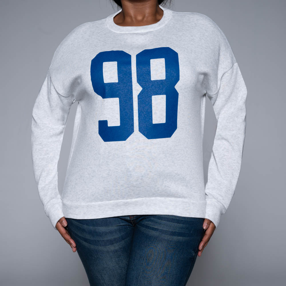 Front Print Light Grey Long Sleeve Top