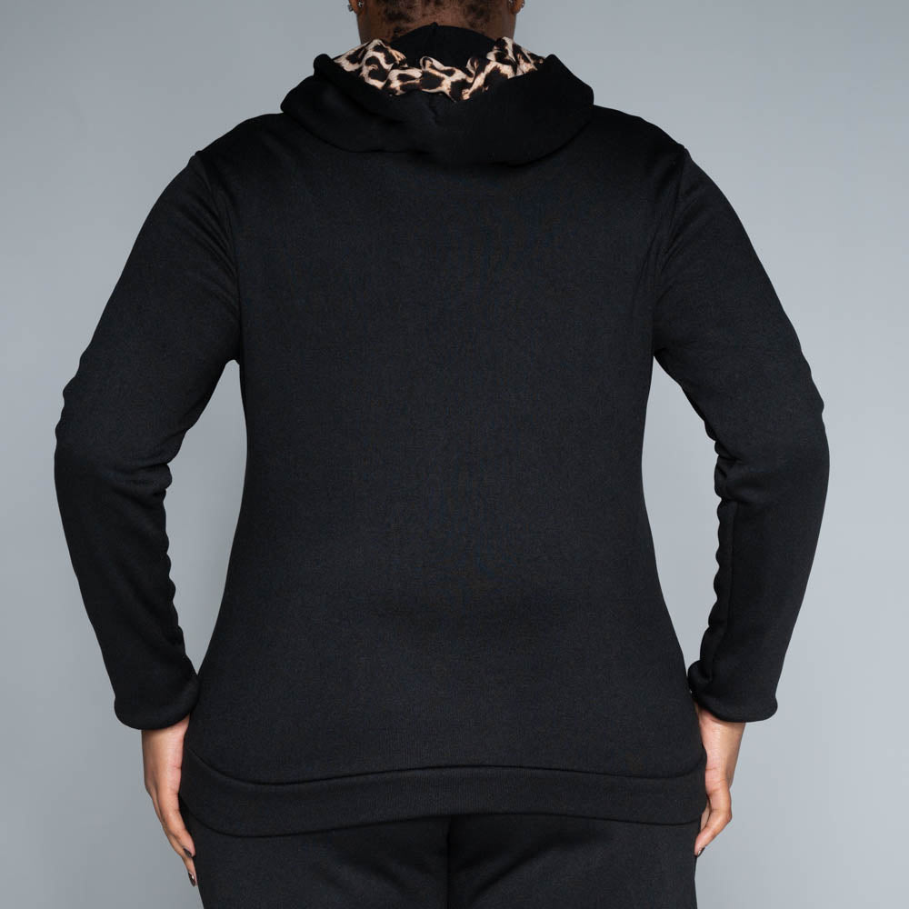 Black Hooded Track Top
