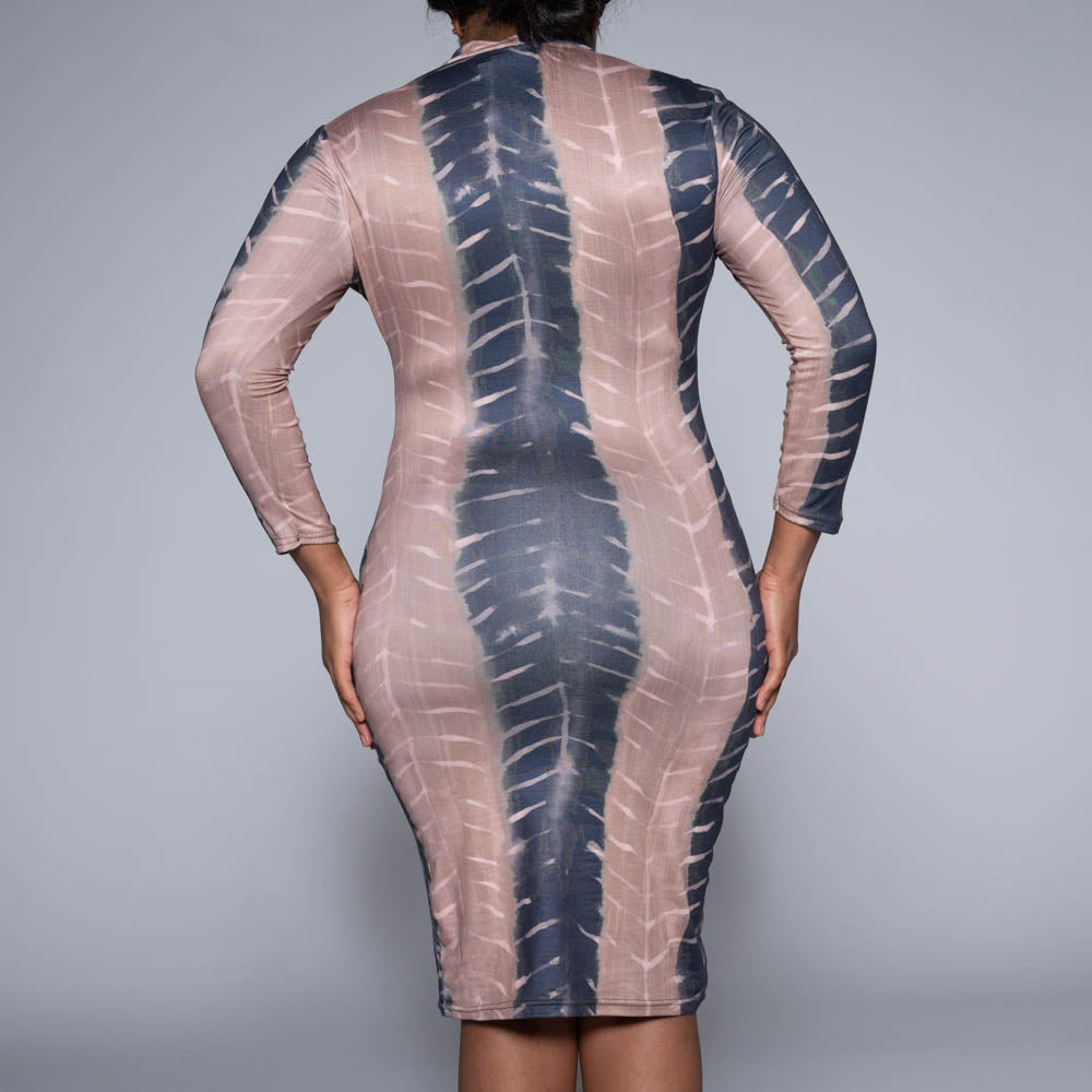 Printed Turtle Neck Dress