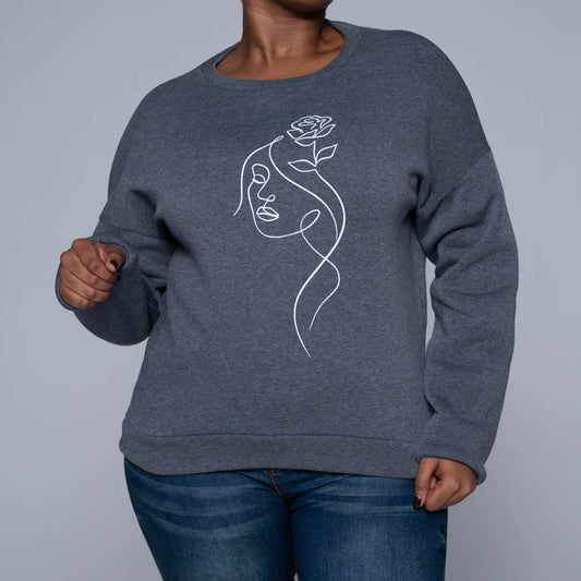 Charcoal Front Print Top