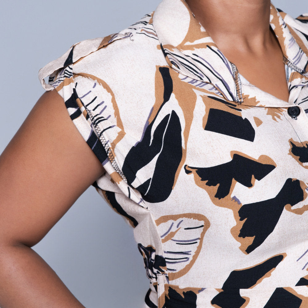 Camel/Black Printed Jumpsuit