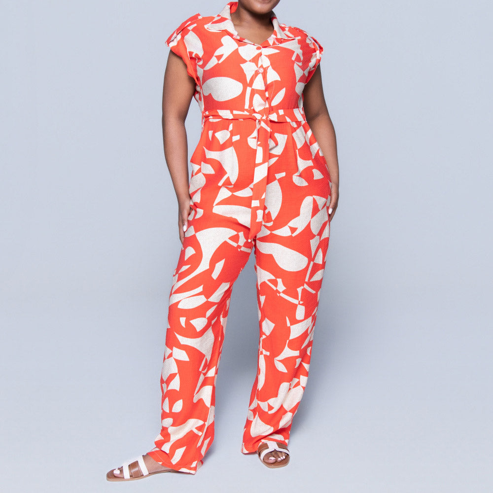 Terracotta Printed Jumpsuit