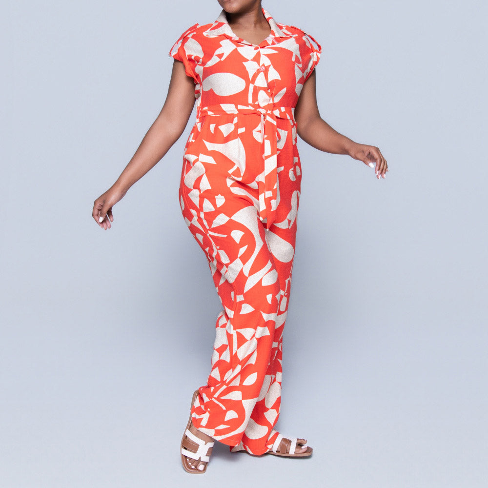 Terracotta Printed Jumpsuit
