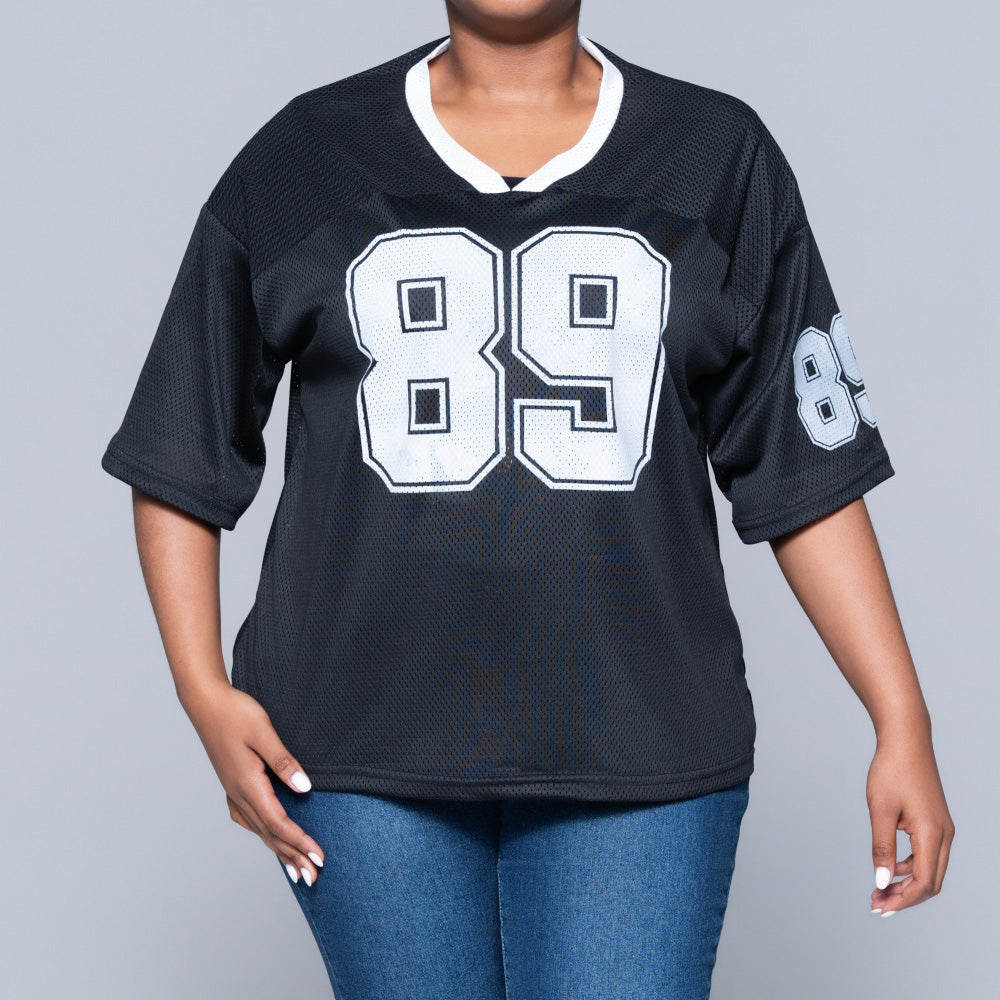 Printed Casual Black Tee