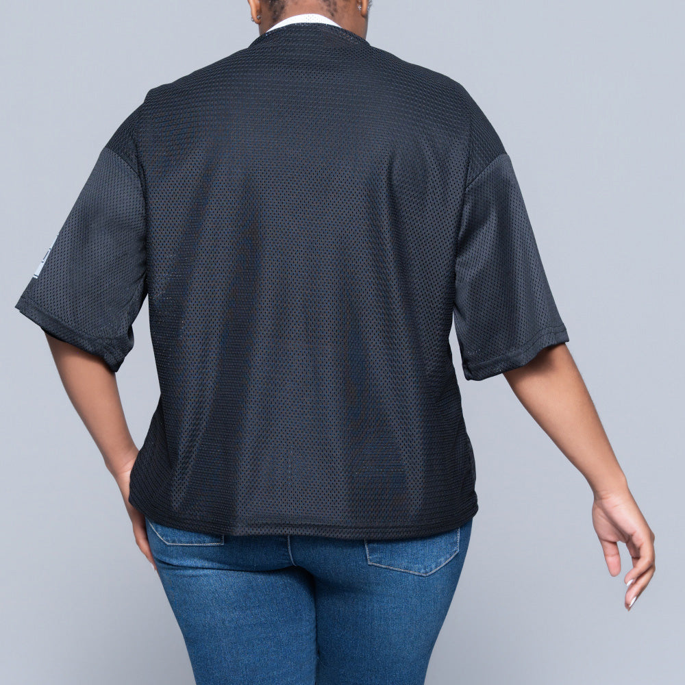 Printed Casual Black Tee