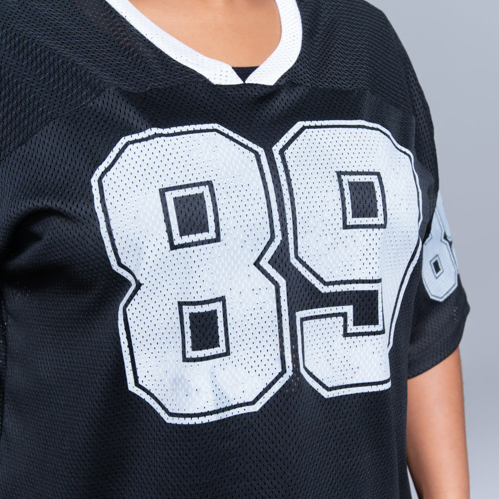 Printed Casual Black Tee