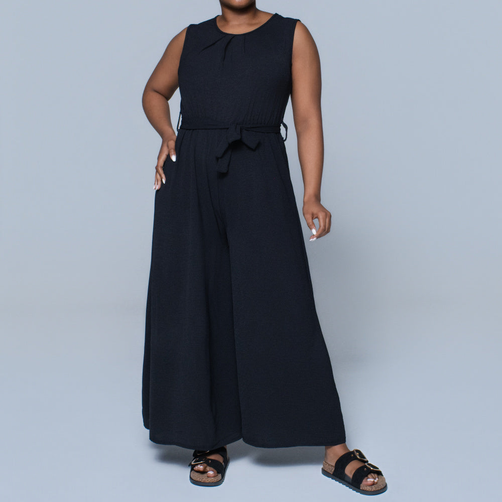 Ladies Sleeveless Black Jumpsuit