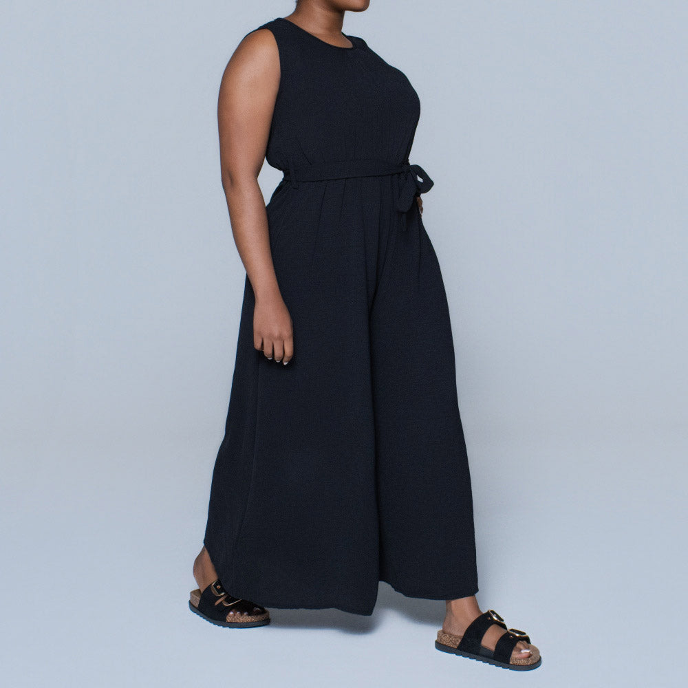 Ladies Sleeveless Black Jumpsuit